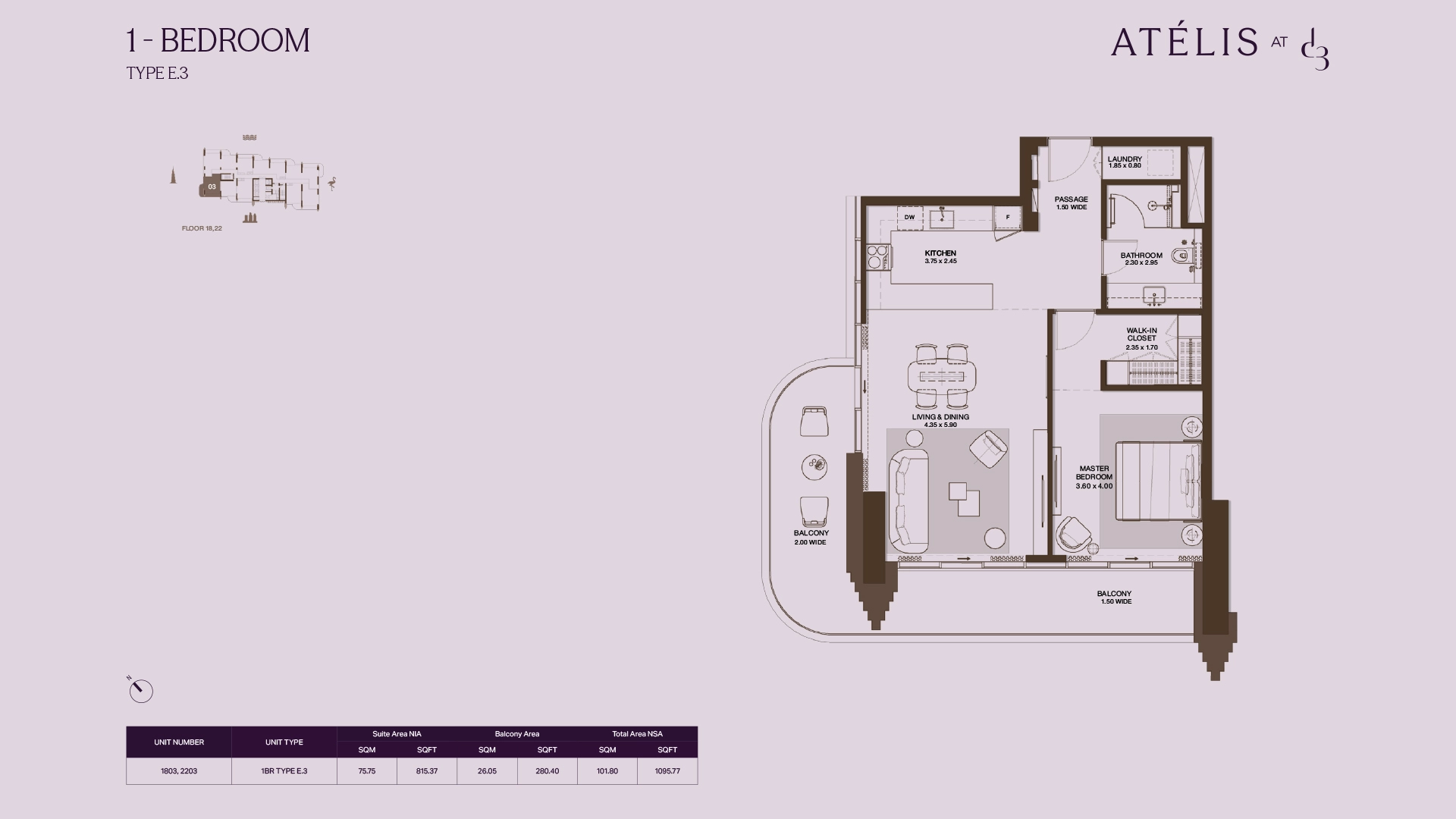 1 BR - Type A